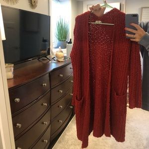 Orange/red cardigan